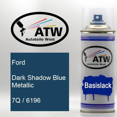 Ford, Dark Shadow Blue Metallic, 7Q / 6196: 400ml Sprühdose, von ATW Autoteile West.
